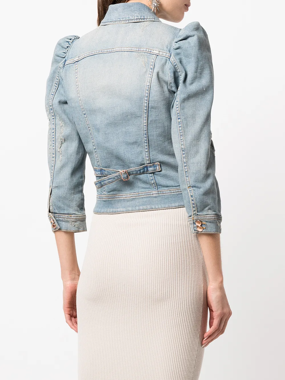 Retrofete Ada puffsleeve Denim Jacket Farfetch