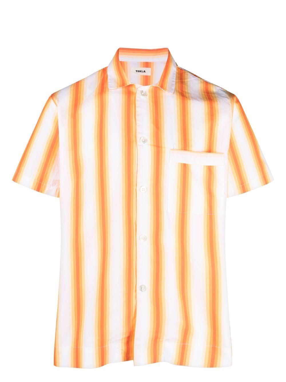 tekla chemise rayée à manches courtes - orange