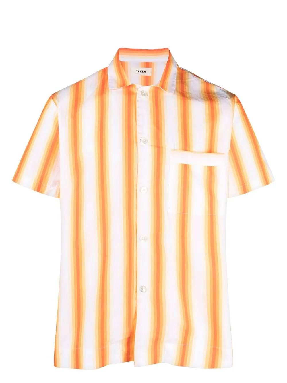 

TEKLA camisa manga corta con rayas estampadas - Naranja