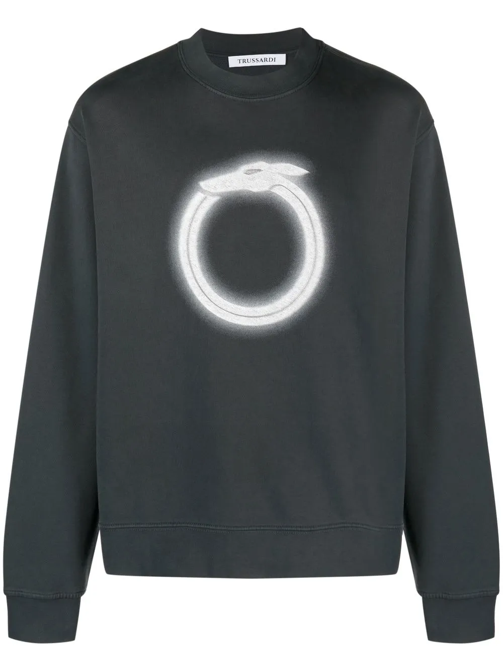 

Trussardi Greyhound-print stonewashed sweatshirt - Black