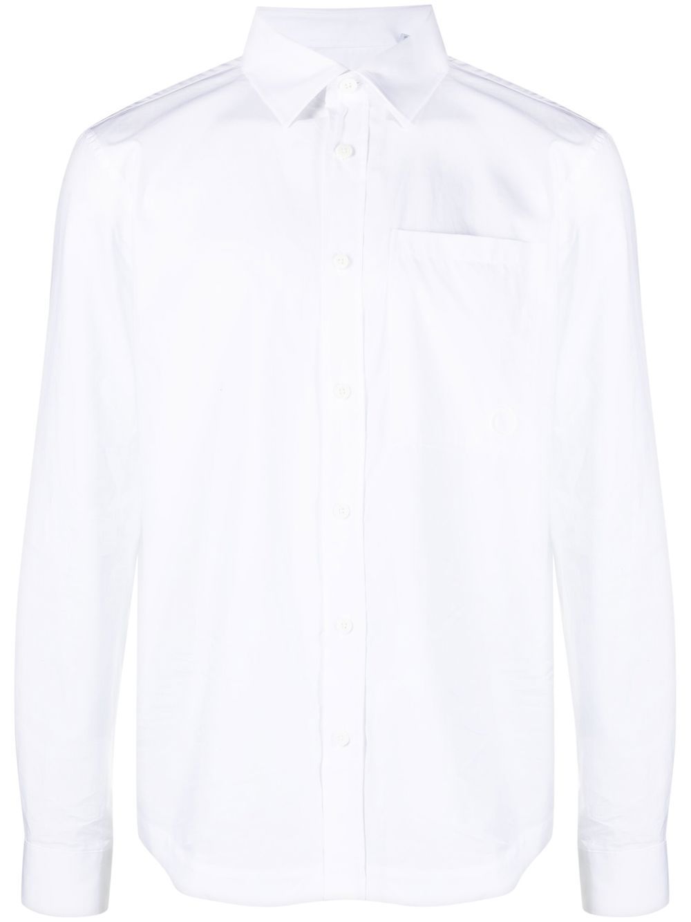 Trussardi patch-pocket cotton shirt - White