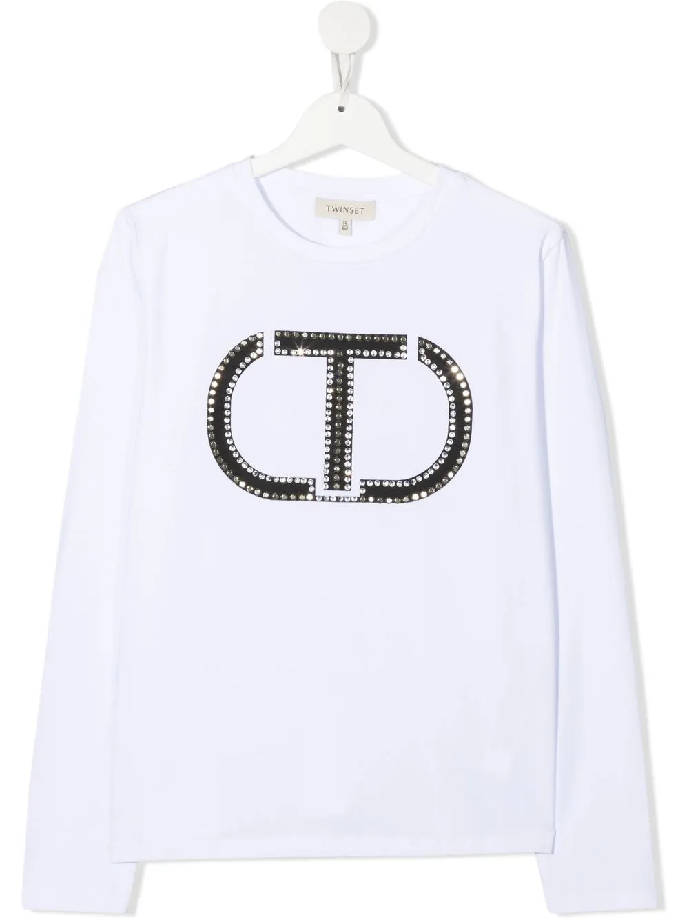 

TWINSET Kids top manga larga con logo - Blanco