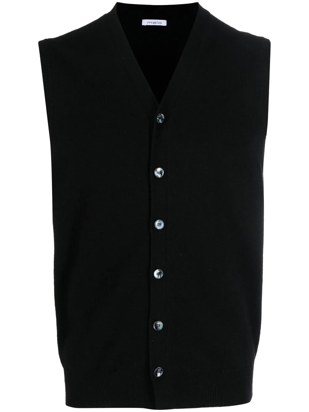 

Malo button-up knitted vest - Black