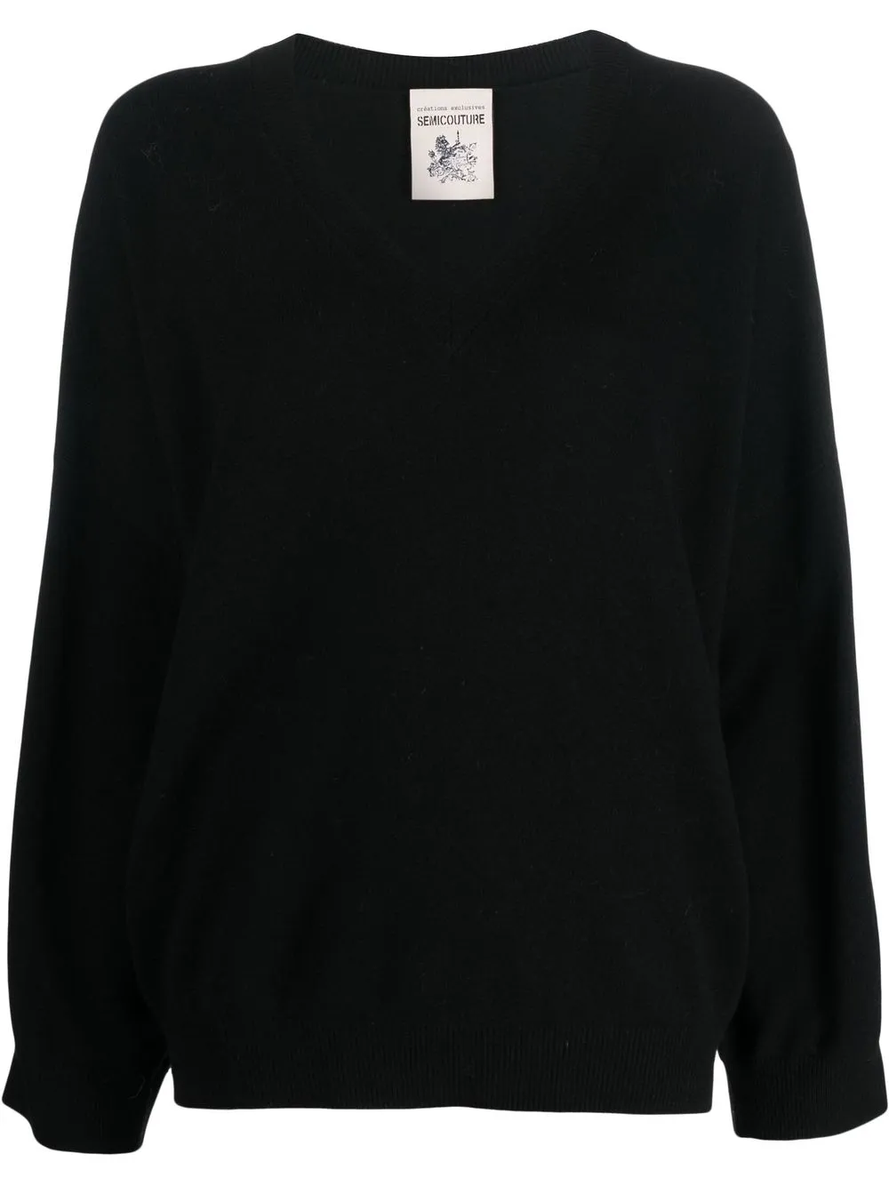 

Semicouture V-neck knitted jumper - Black