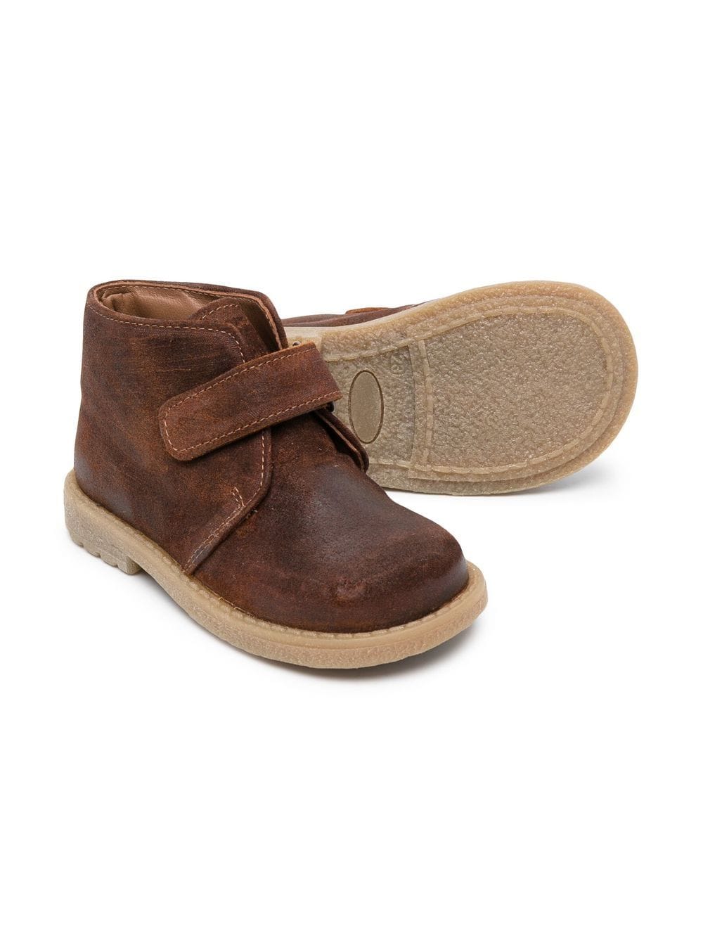 Shop Pèpè Touch-strap Boots In Brown