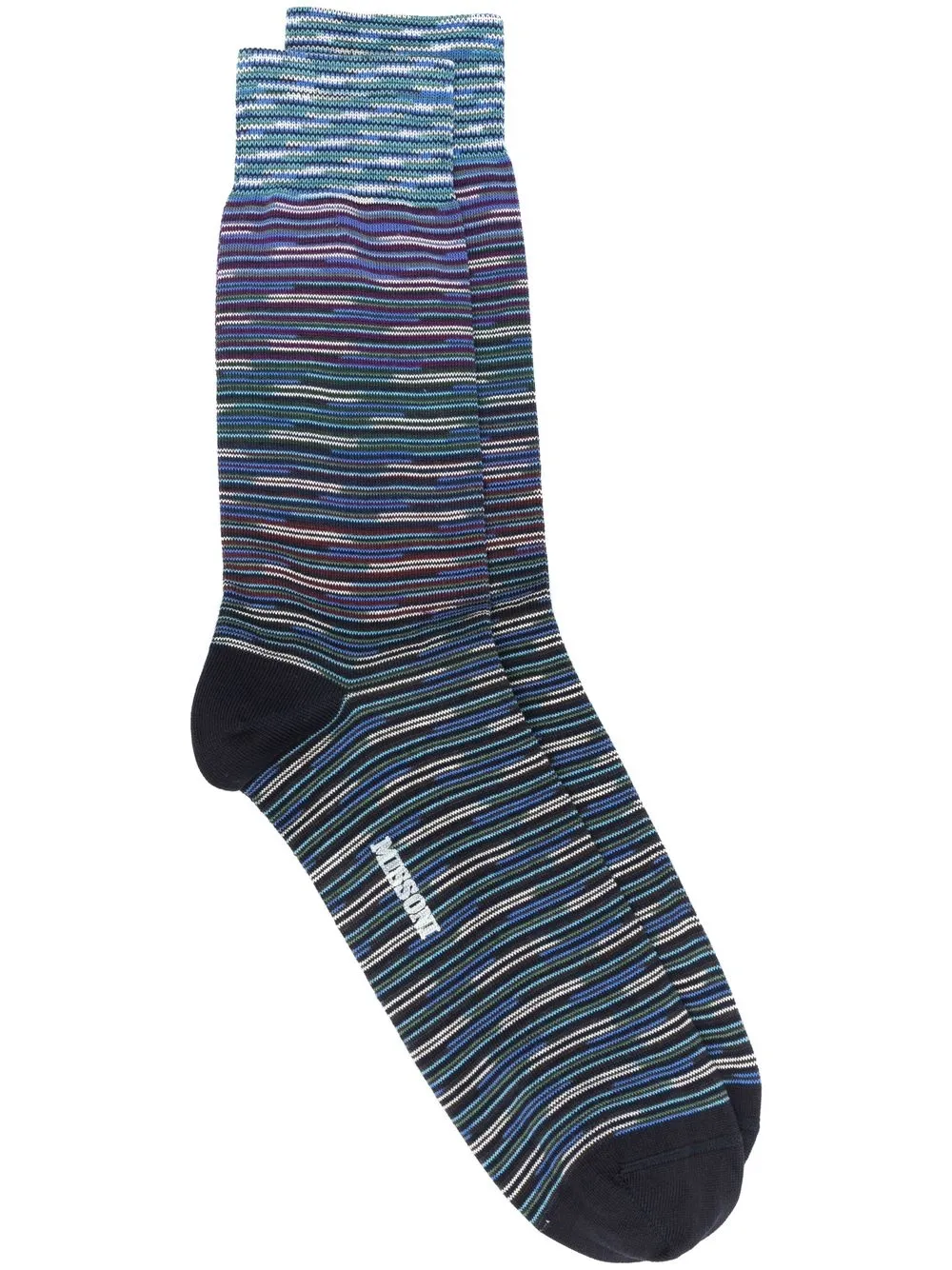 

Missoni calcetines a rayas con logo - Azul