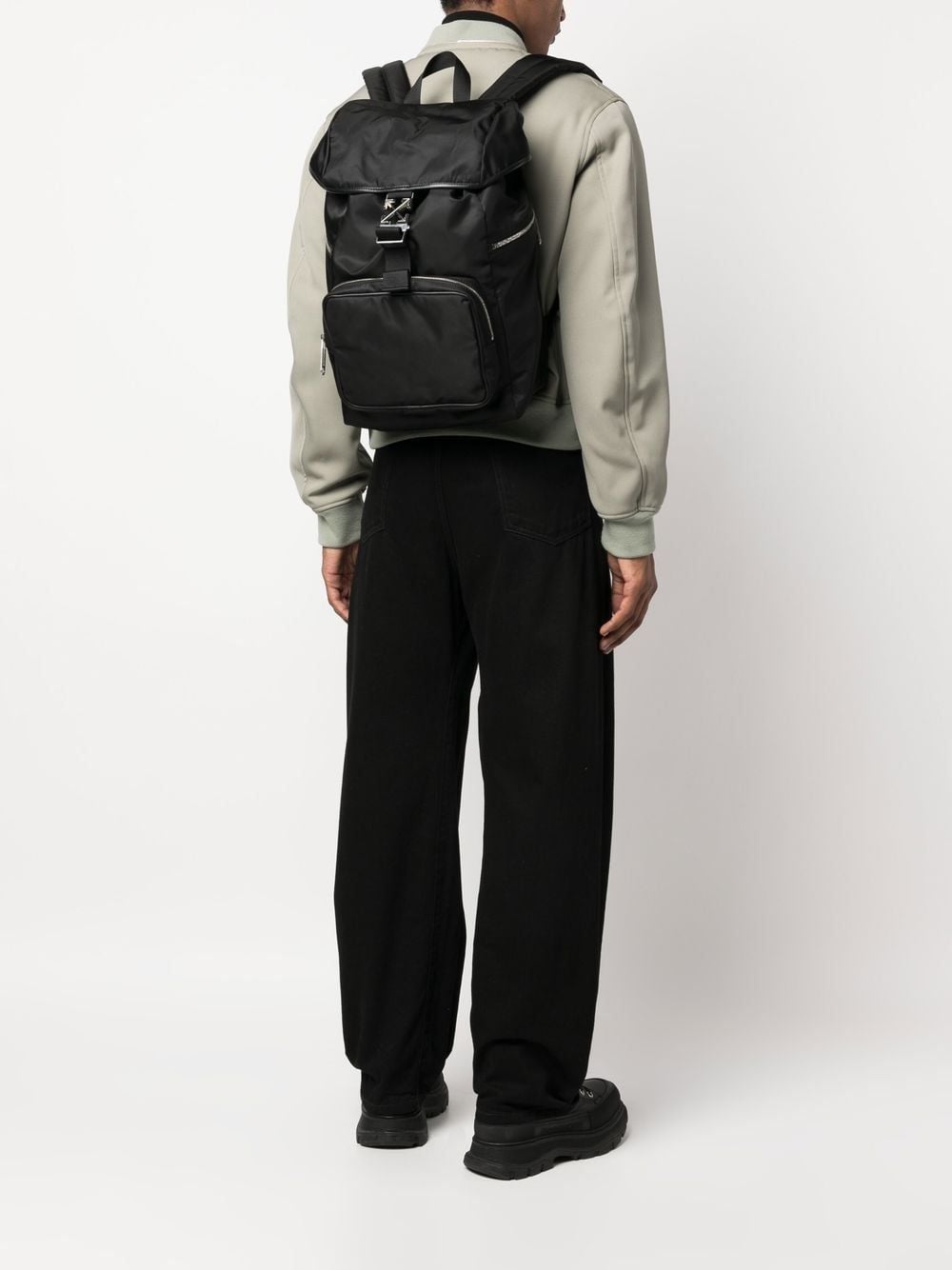 Off-white nylon backpack with arrow buckle – AUMI 4