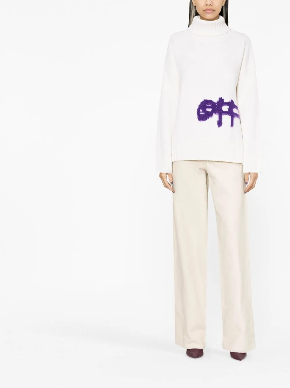 Off-White Intarsia trui - Beige