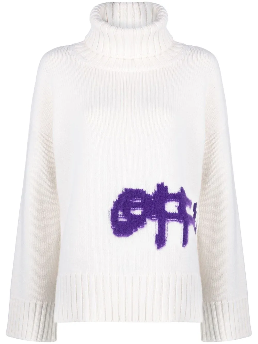 Off-White intarsia-knit logo jumper - Neutrals