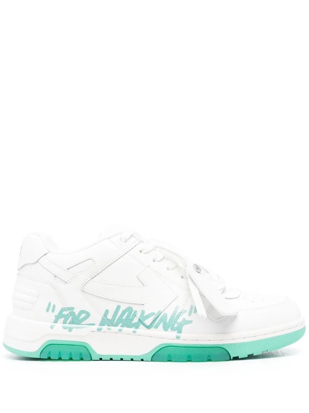 

Off-White slogan-print lace-up sneakers - WHITE GREEN