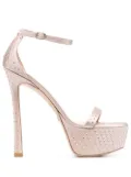 Stuart Weitzman 150mm rhinestone platform sandals - Pink