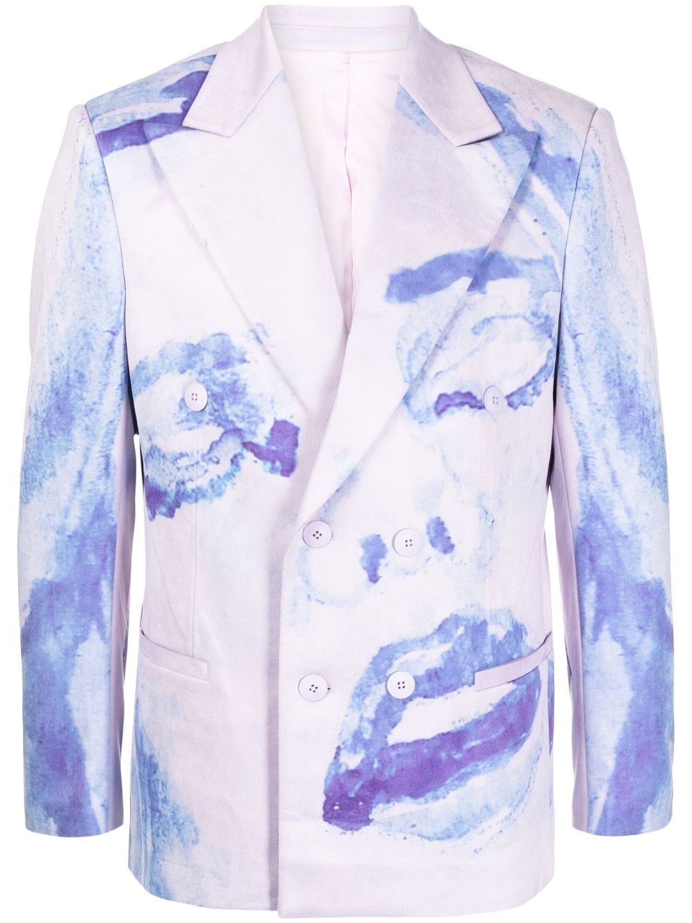 

KidSuper face-print double breasted blazer - Purple