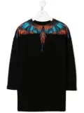 Marcelo Burlon County Of Milan Kids Travel Wings sweatshirt dress - Black