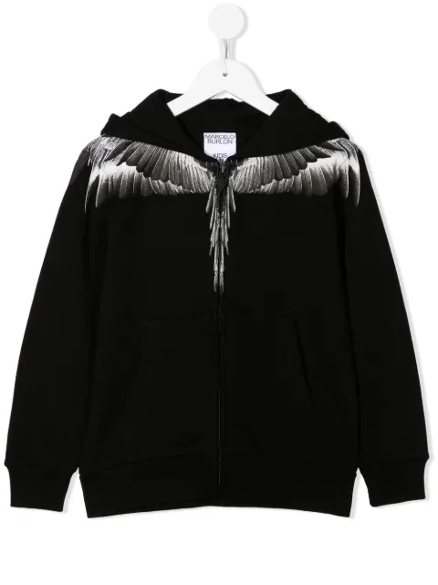 Marcelo Burlon County Of Milan Kids Icon Wings zip-up hoodie 