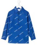 Marcelo Burlon County Of Milan Kids logo button-down shirt - Blue