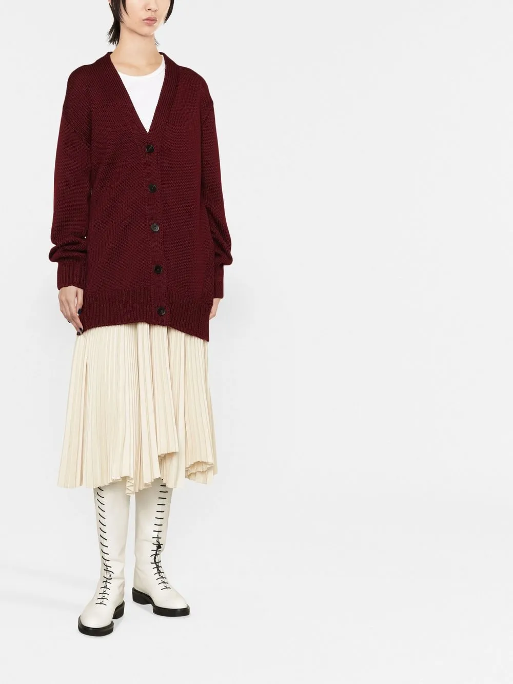 Jil Sander Asymmetrisch vest - Rood