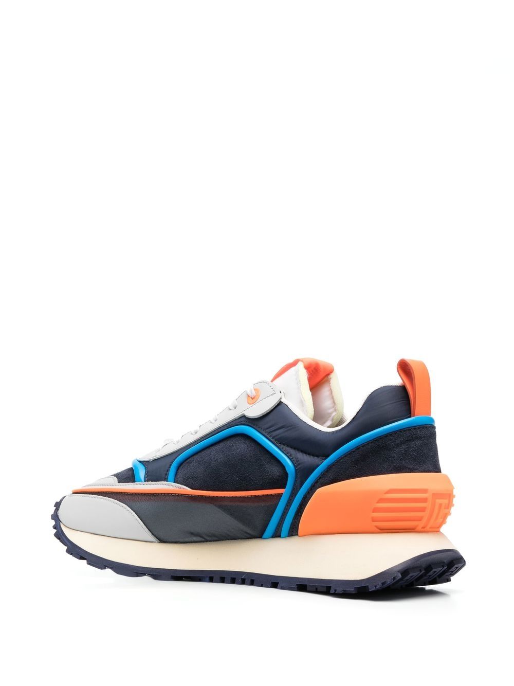 balmain racer panelled lace-up sneakers - blue