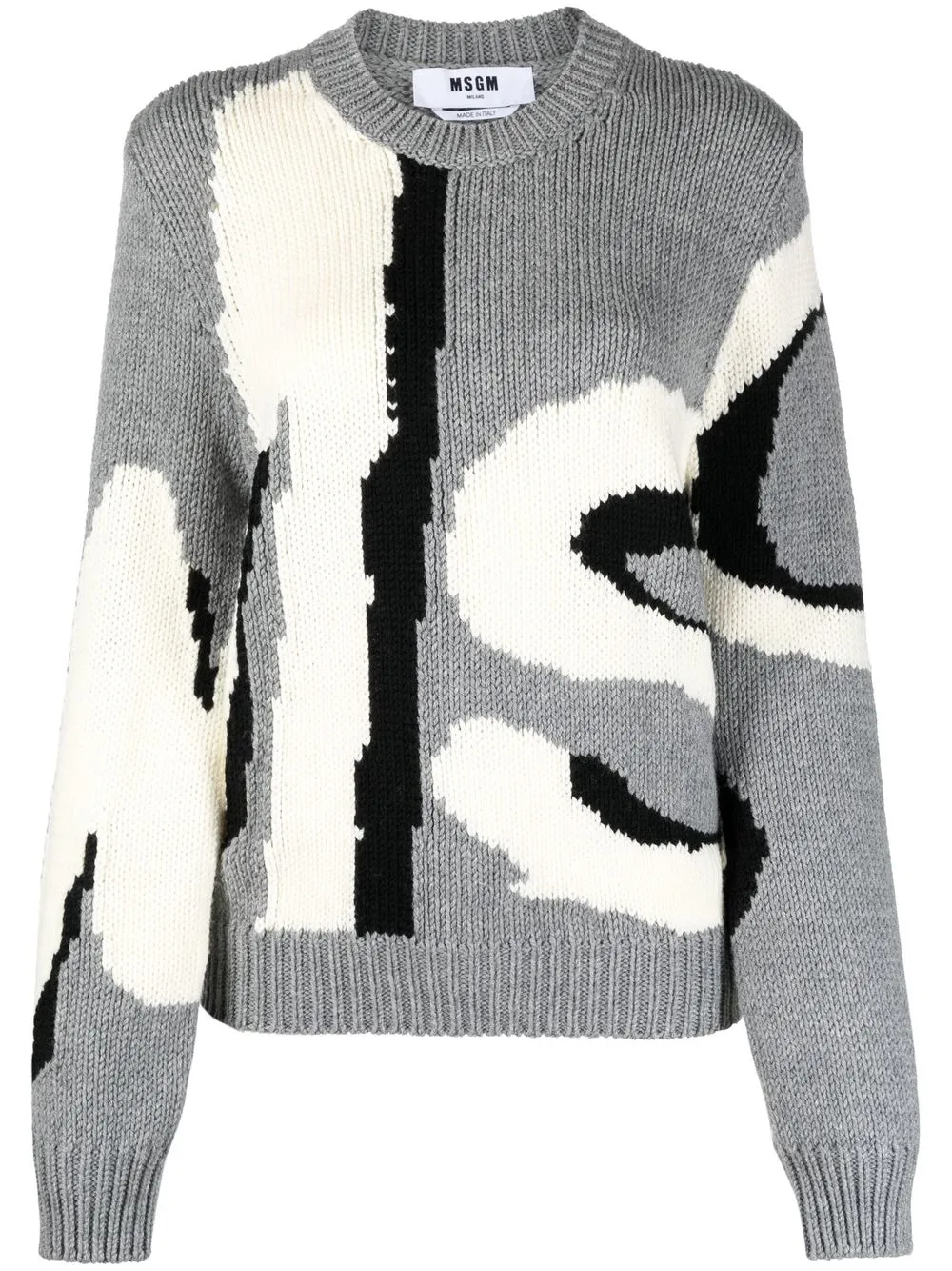 

MSGM suéter tejido con logo en intarsia - Gris