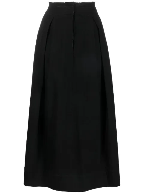 Uma Wang raw-edge pleated long skirt