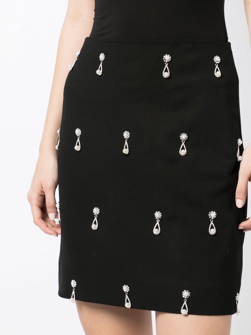 Shop Oscar De La Renta Crystal-embellished Mini Skirt In Schwarz