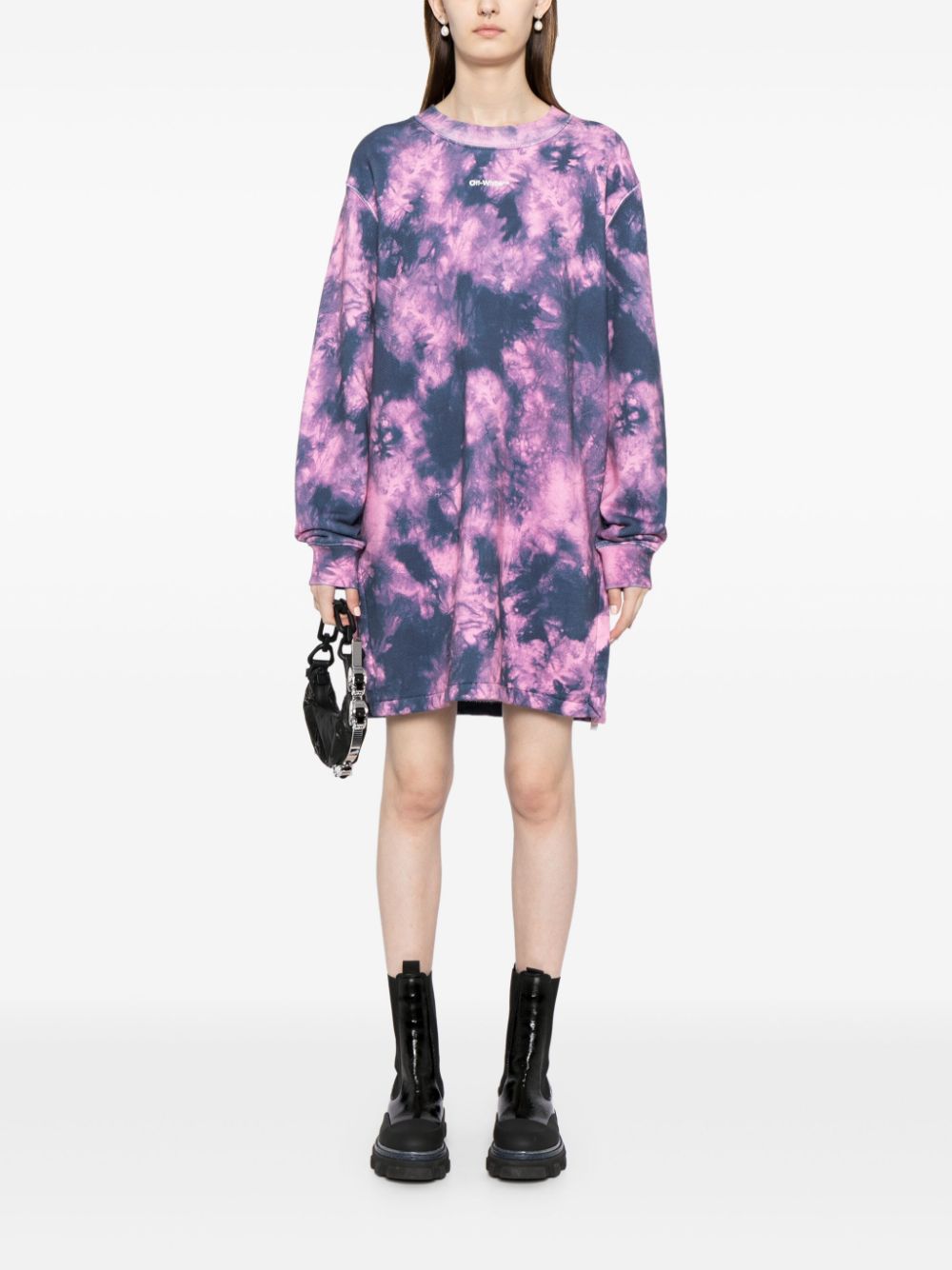 Off-White Arrows tie-dye sweatshirt dress - Pink