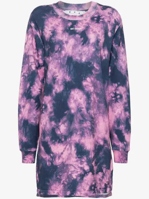 Off-White sweatshirt-kjole med piletryk og batiktryk