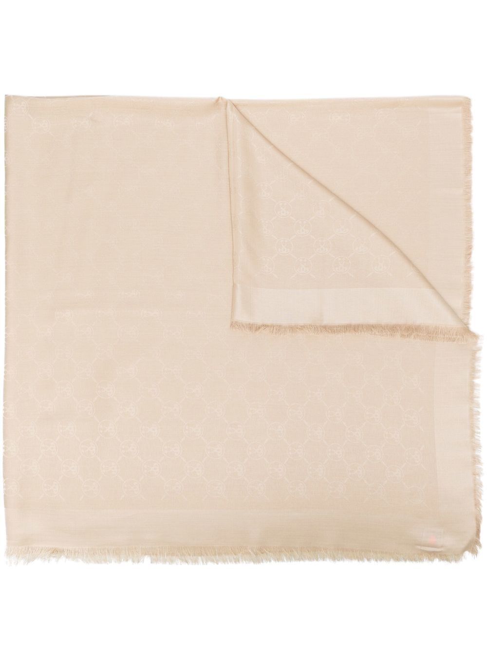 

Moschino monogram-pattern fringed scarf - Neutrals