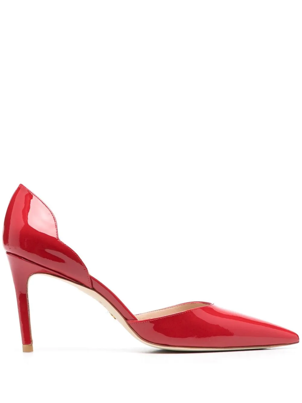 

Stuart Weitzman patent 85mm leather pumps - Red