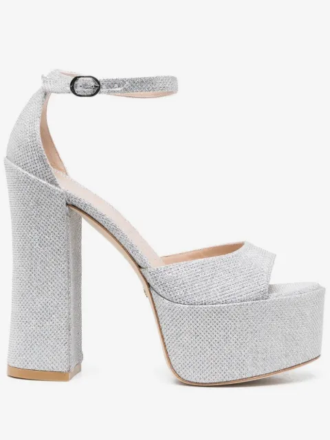 Stuart Weitzman صندل جليتر بلاتفورم 150 ملم 