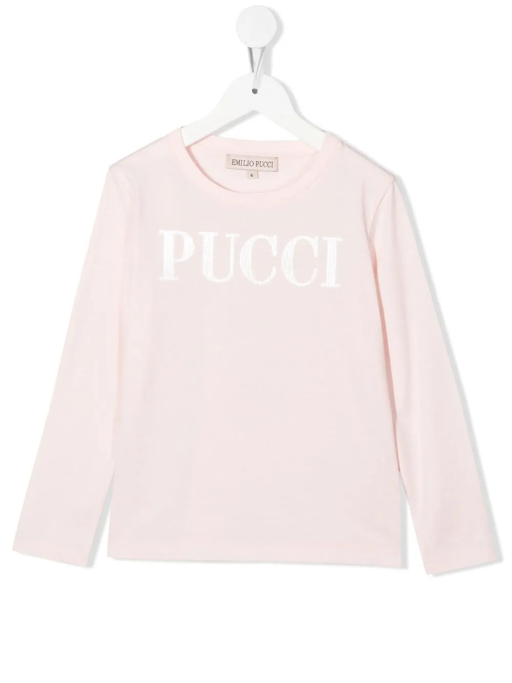 

PUCCI Junior playera con logo bordado - Rosado