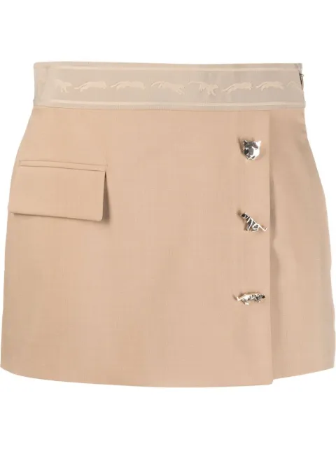 Krizia panther-print waistband skort