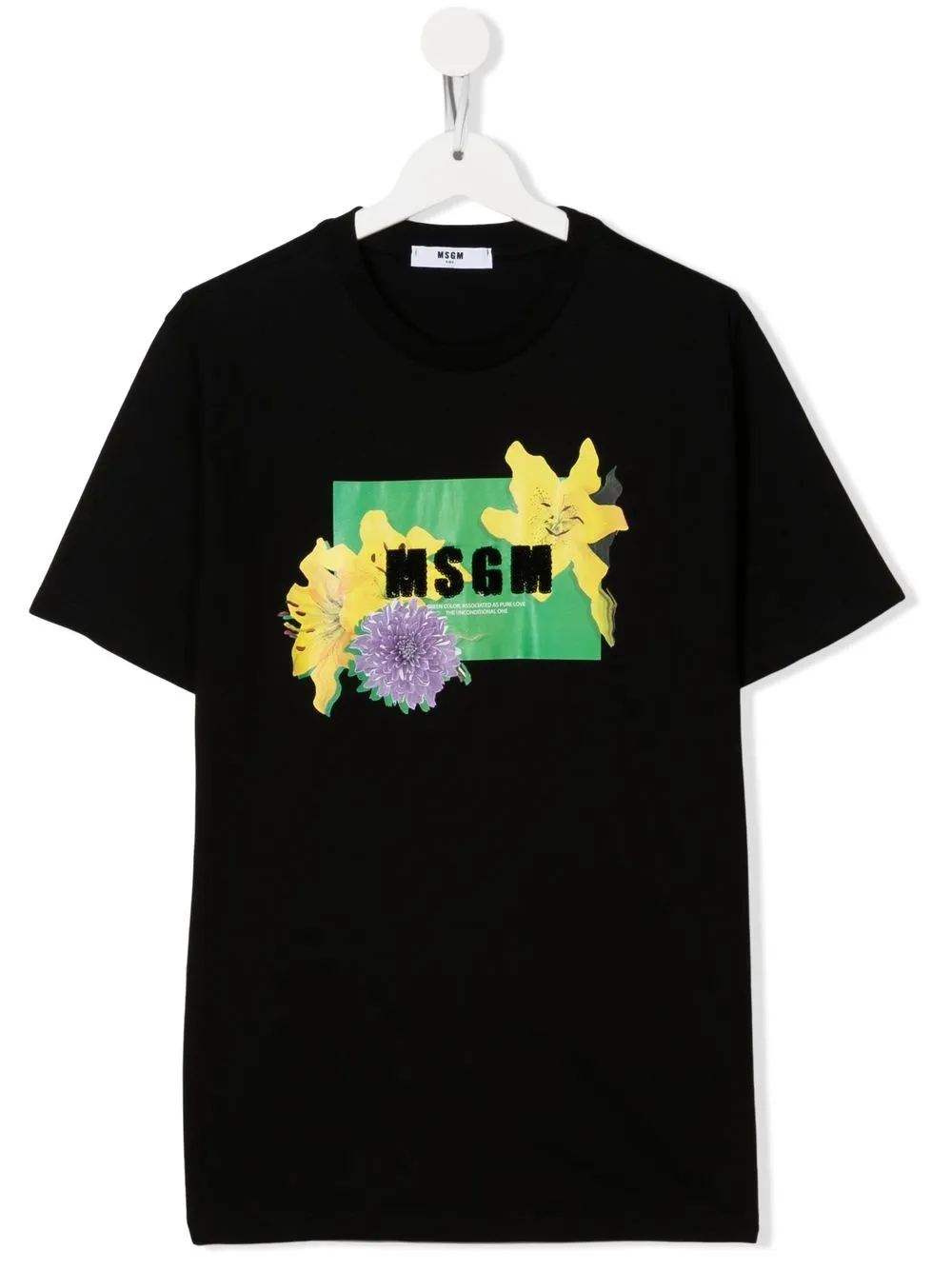 

MSGM Kids playera con aplique del logo - Negro