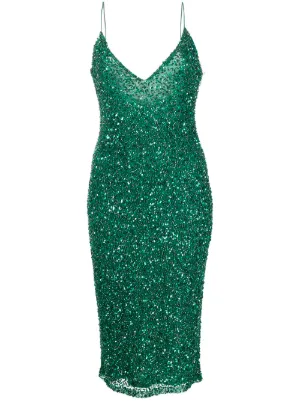 alice olivia green sequin dress Alice + Olivia Fifi Sequin Dress in Green Tea