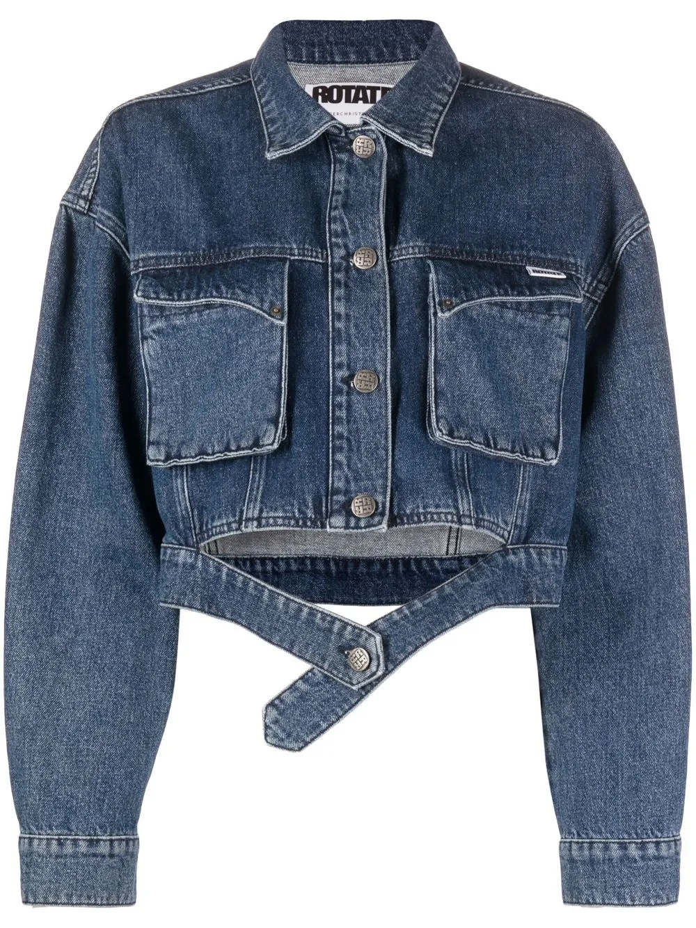 

ROTATE Senna cropped denim jacket - Blue