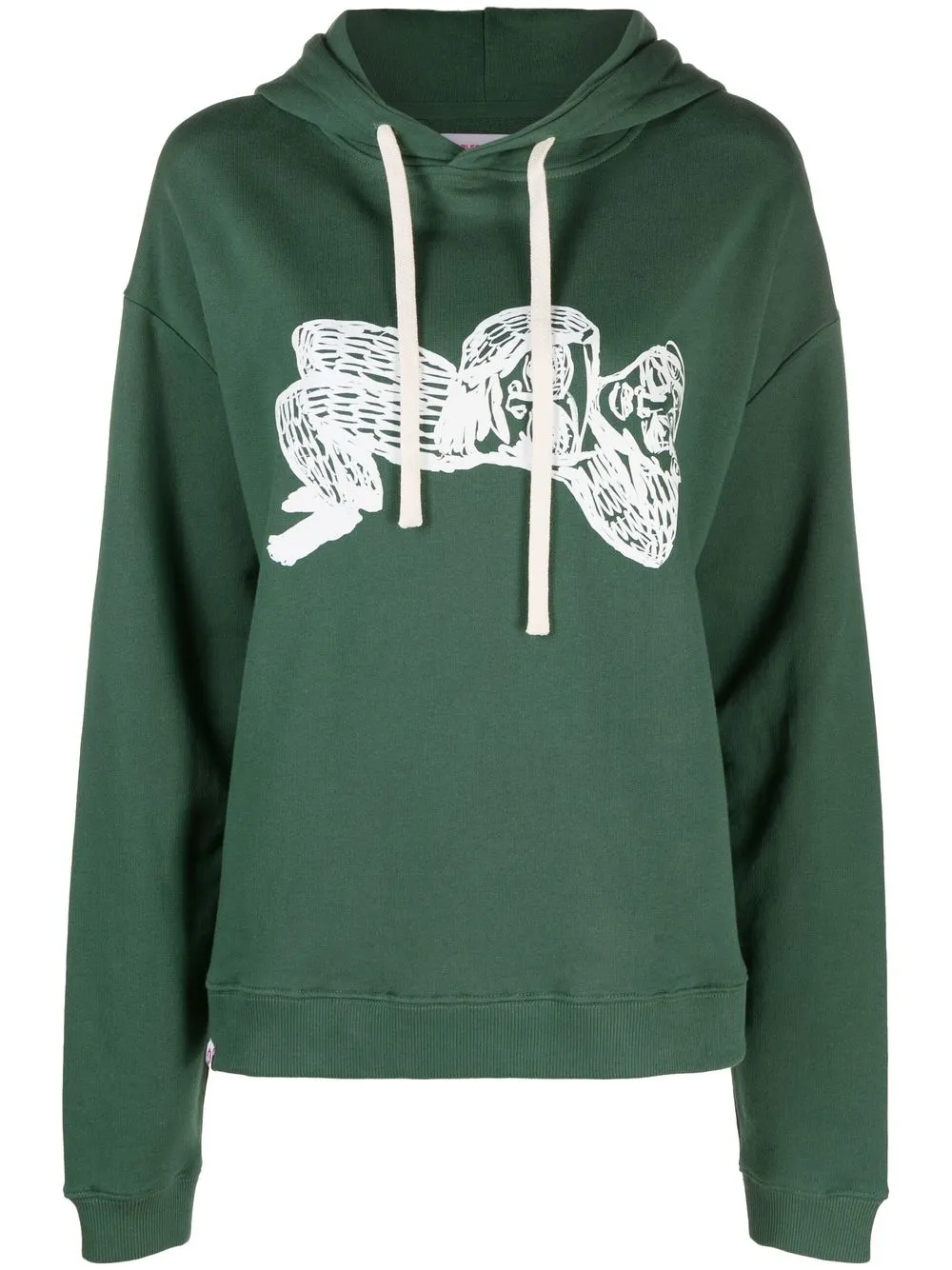 

Charles Jeffrey Loverboy illustration-print animal-ear hoodie - Green