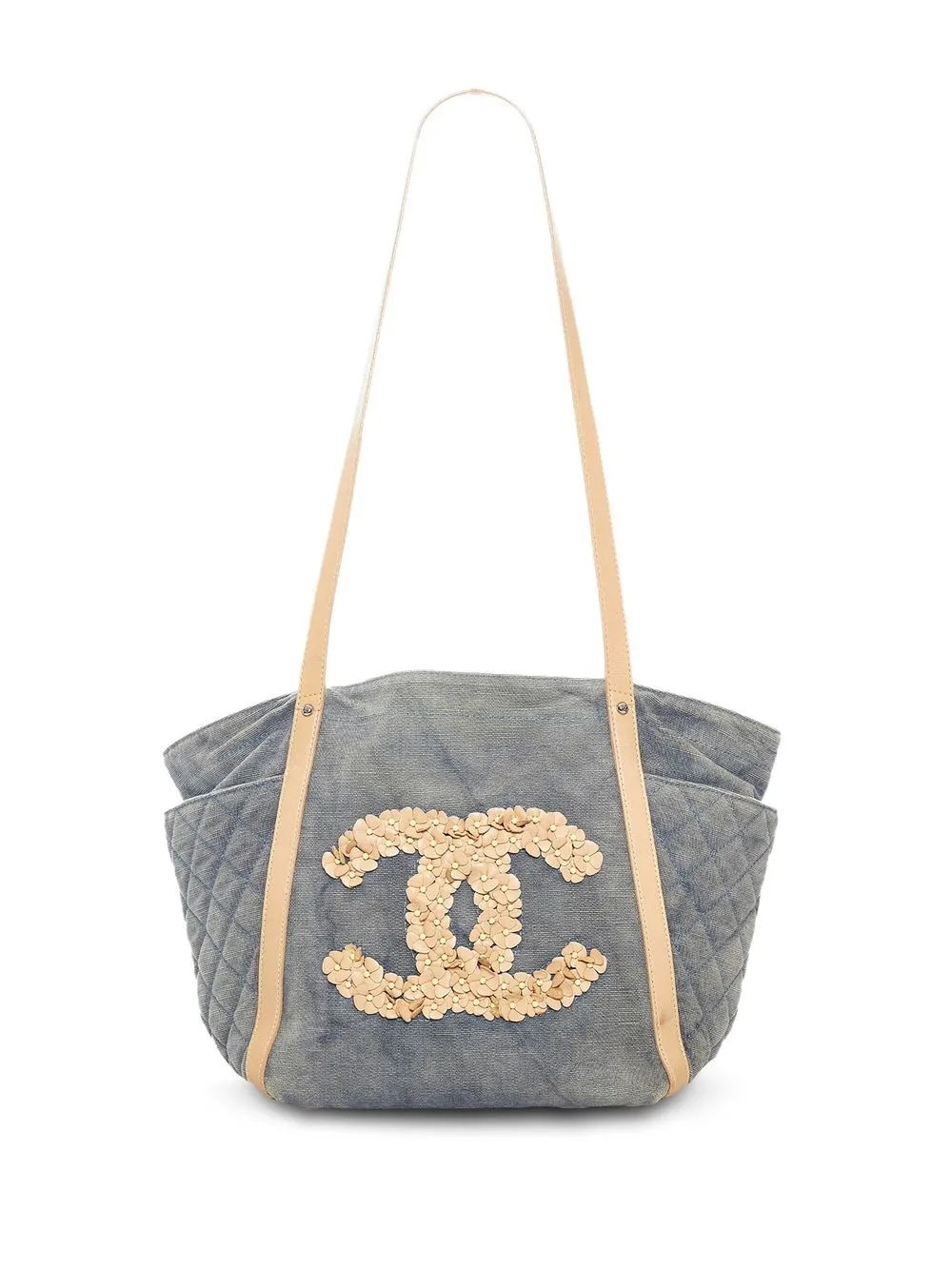 

Chanel Pre-Owned tote con aplique floral CC 2010-2011 - Azul