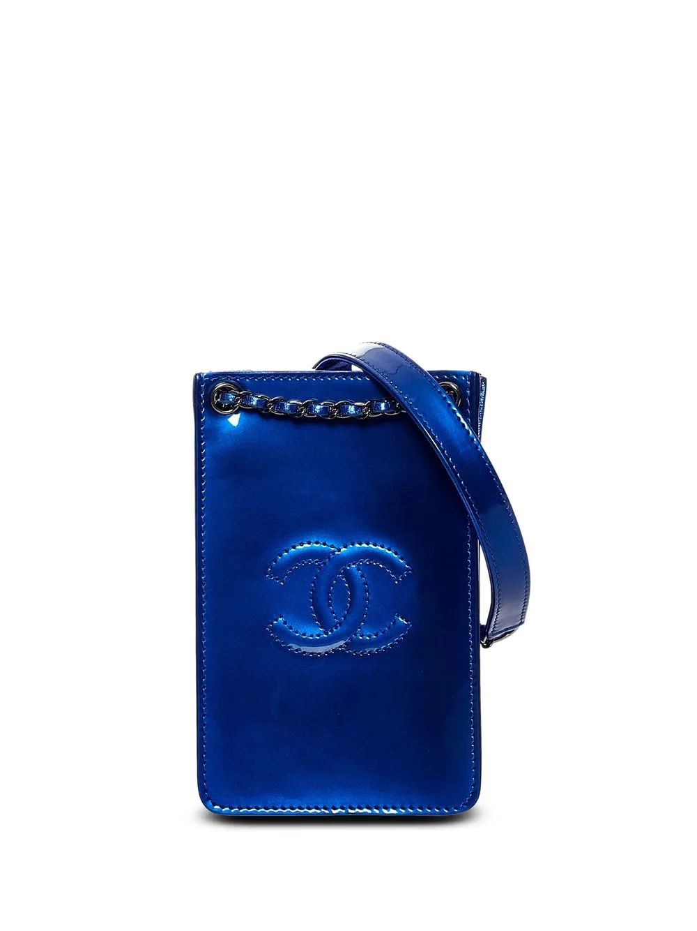 

Chanel Pre-Owned 2014 CC logo-embossed phone holder - Blue