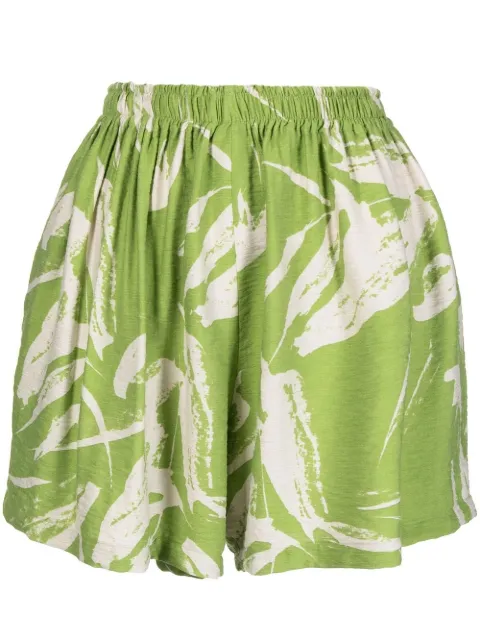Bambah Linden leaf-print shorts
