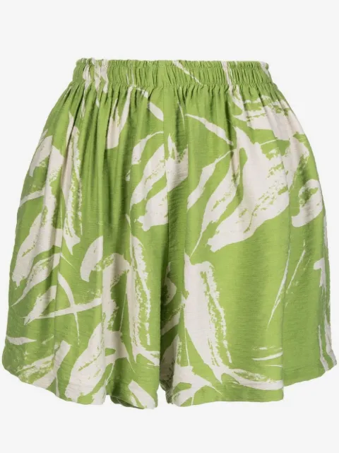 Bambah Linden leaf-print shorts