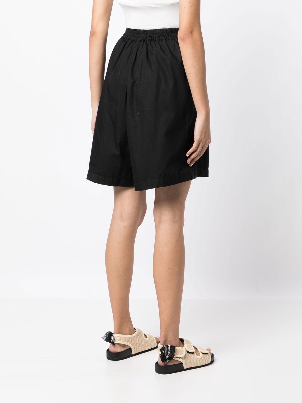Shop Bambah Drawstring-waist Poplin Bermuda Shorts In Black