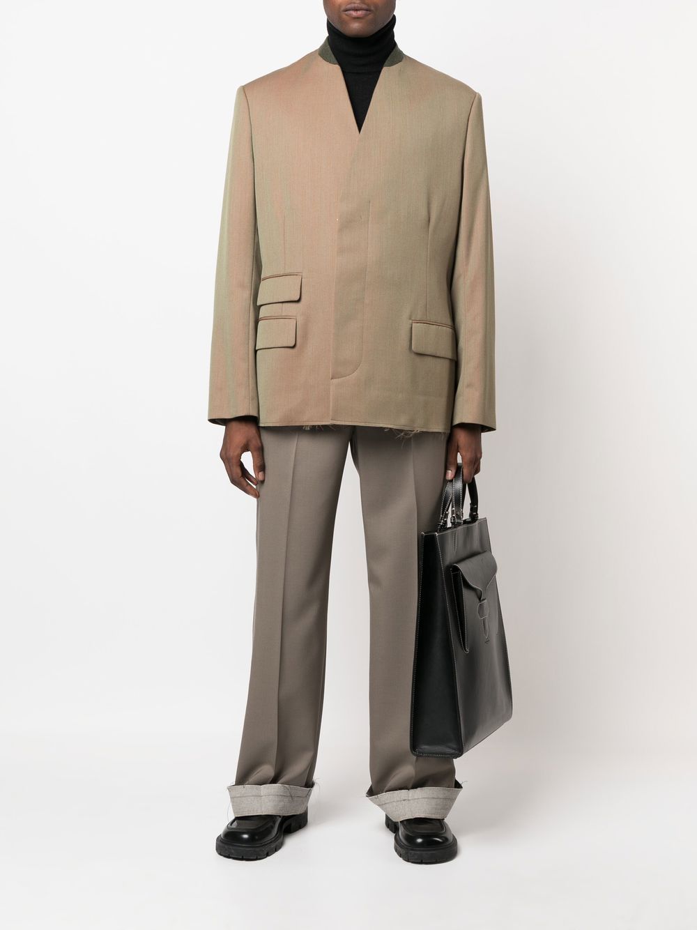 Maison Margiela Blazer met enkele rij knopen - Beige