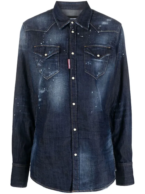 Dsquared2 Icon Logo Denim Shirt - Farfetch