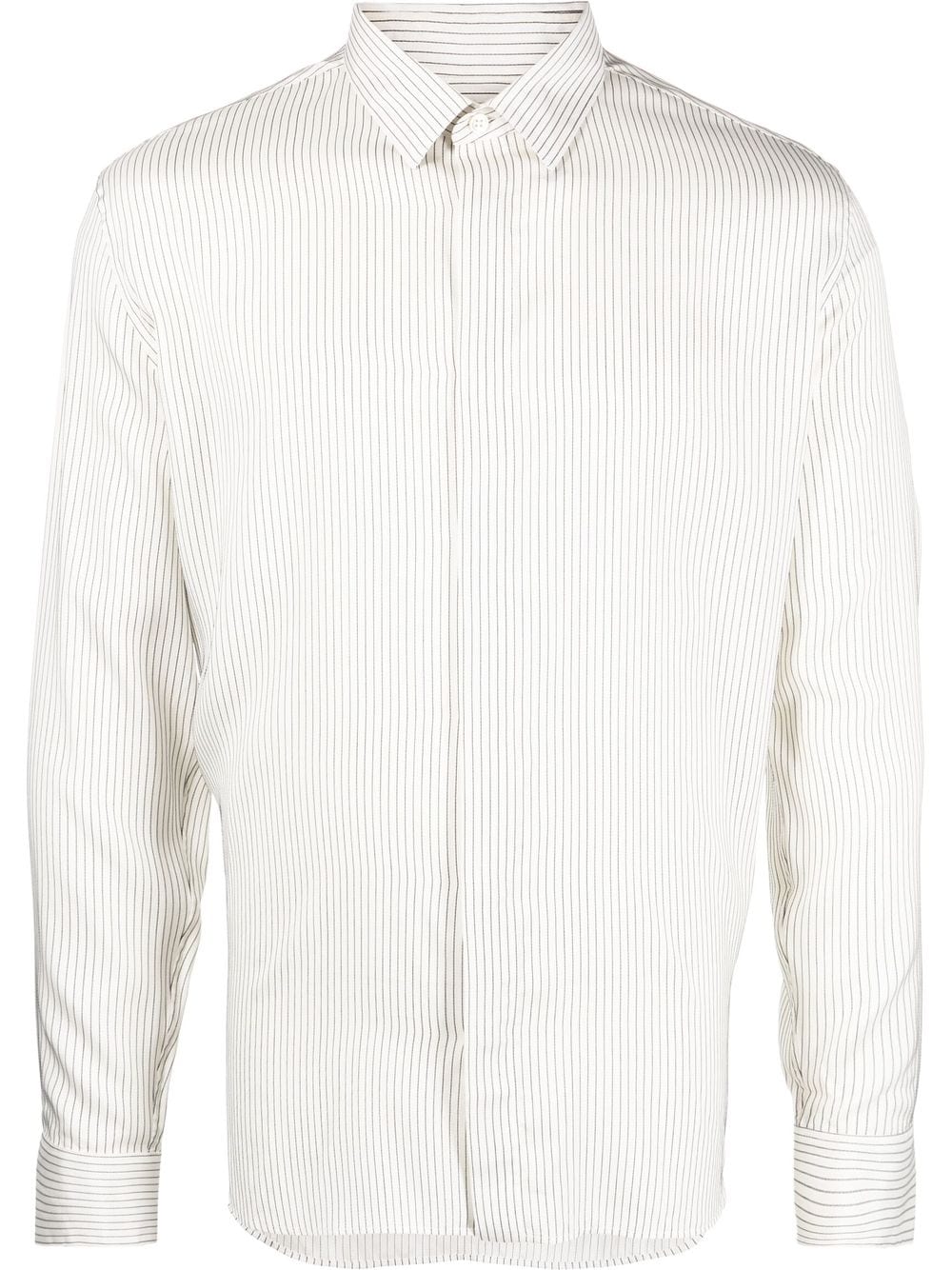 Saint Laurent Button-up Silk Shirt In Weiss