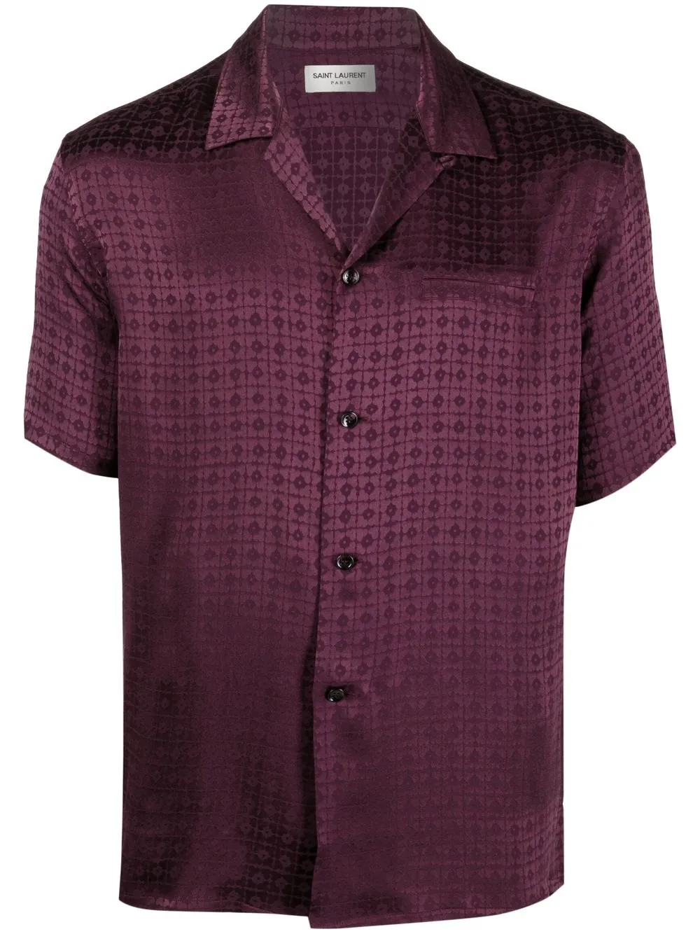 

Saint Laurent camisa de seda manga corta - Morado