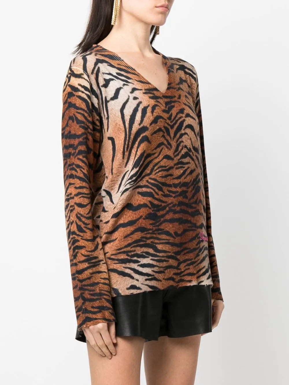  Dsquared2 Leopard-print Knitted Jumper - Brown 