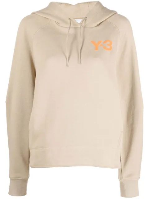 Y-3 Felpa logo-print cotton hoodie