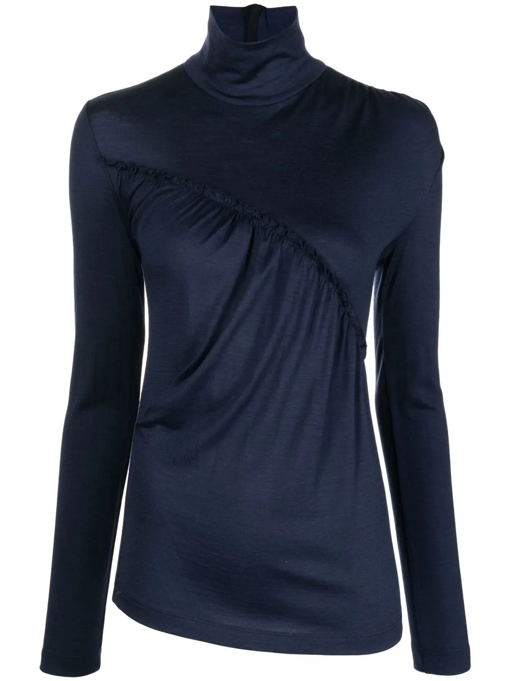 high-neck long-sleeve top