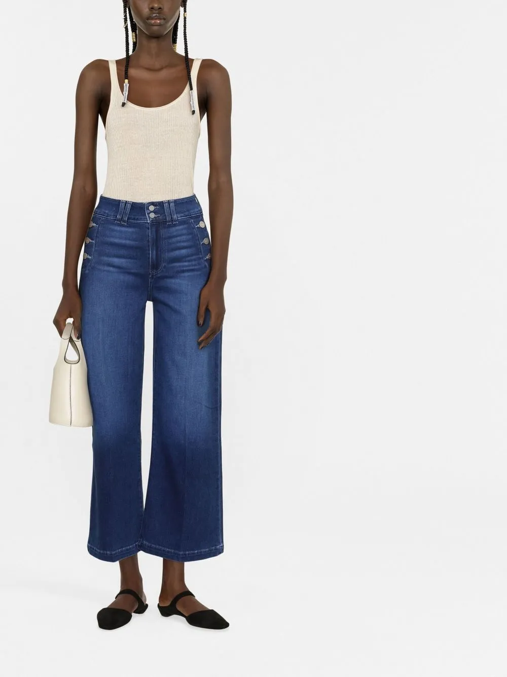 PAIGE Jeans met wijde pijpen - Blauw