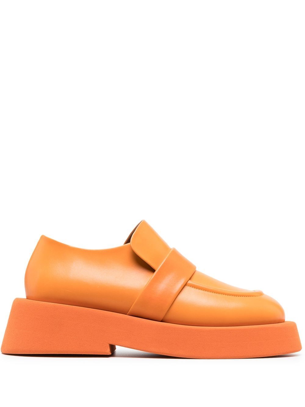 Marsèll square-toe leather loafers - Orange