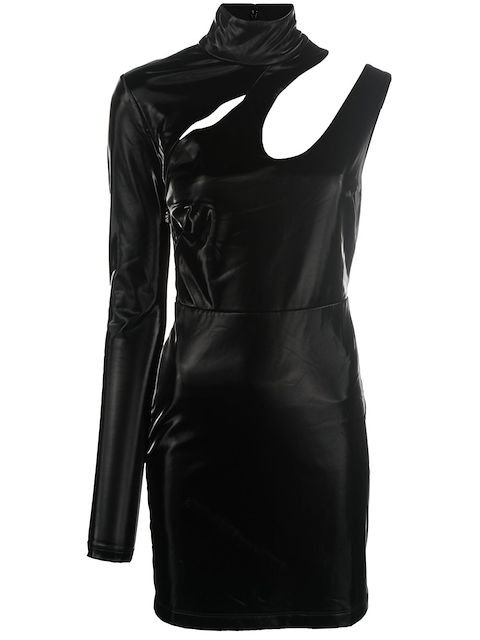 ROTATE asymmetric one-sleeve mini dress